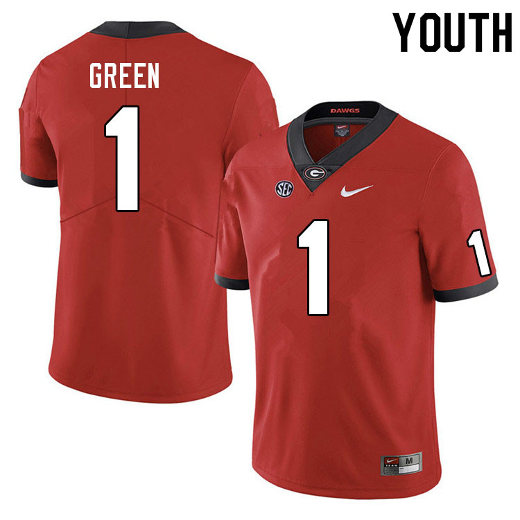 Youth #1 Nyland Green Georgia Bulldogs College Football Jerseys Sale-Red